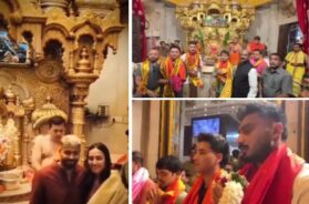 Hardik Pandya reaches Siddhi Vinayak with girlfriend before semi-final