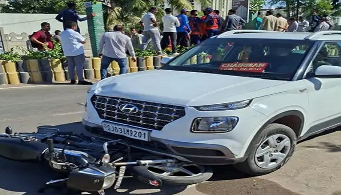 રાજકોટમાં કણકોટ રોડ પર પૂરઝડપે કારે બાઈકને અડફેટે લેતા બાઈકચાલકનું મોત