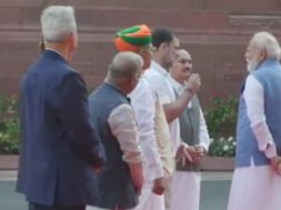 What did PM Modi and Rahul Gandhi talk about outside Parliament