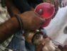 Baby monkey trapped in a pond rescued