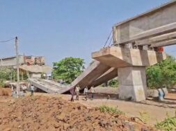 Under construction railway bridge collapses