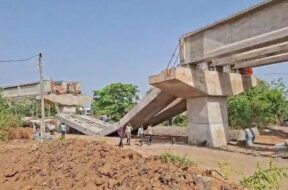 Under construction railway bridge collapses