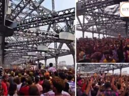 Thousands of people gathered on Howrah Bridge chanting Jai Jai Shri Ram