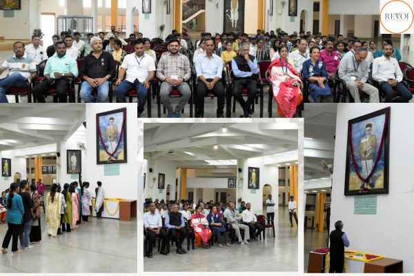 Staff pays floral tribute to Veer Savarkar at Gujarat Assembly complex