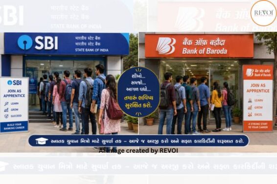 Opportunity for graduates to work as apprentices in two banks in Gujarat
