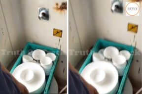 Are food utensils washed in toilets in Indian trains?