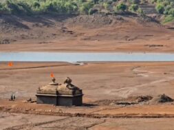 As water in the dam decreased, the ancient temple of the Pandava period was seen