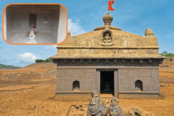 The water in the dam decreased and the ancient temple of the Pandava period was seen