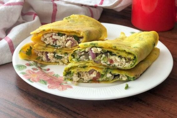 moong dal paneer mint chila