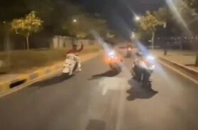 Riverfront, bike stunts