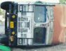 Storm, overturns truck