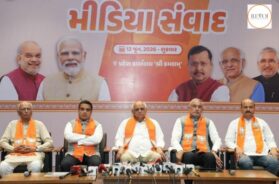 A media interaction was held on the occasion of completion of 12 years of Prime Minister Shri Narendrabhai Modi government