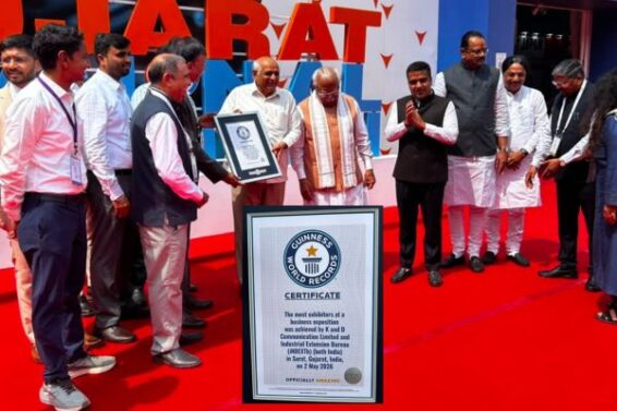 iNDEXTb presented with Guinness World Record certificate during Vibrant Gujarat Global Summit