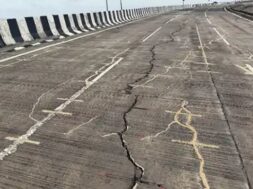 Cracks on the bridge