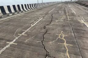 Cracks on the bridge
