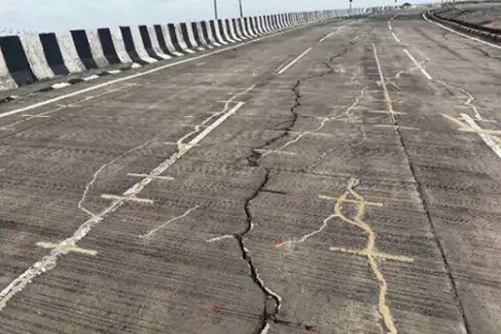 Cracks on the bridge