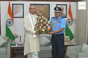 Air Marshal P. V. Sivanand paid a courtesy call on the Governor of Gujarat, Acharya Devvrat
