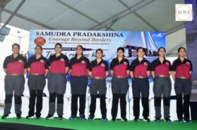 Nine women officers of the Indian Army conclude their 314-day sea voyage