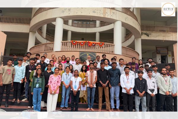 Guruvandana was performed on the occasion of Guru Purnima at Samarpan Arts and Commerce College.