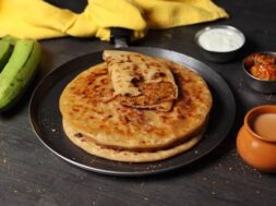 raw banana parathas