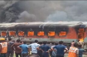 train coach fire