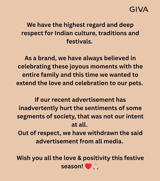 Aggressive protest by Hindus had an impact, Giva removed the disgusting advertisement of Raksha Bandhan