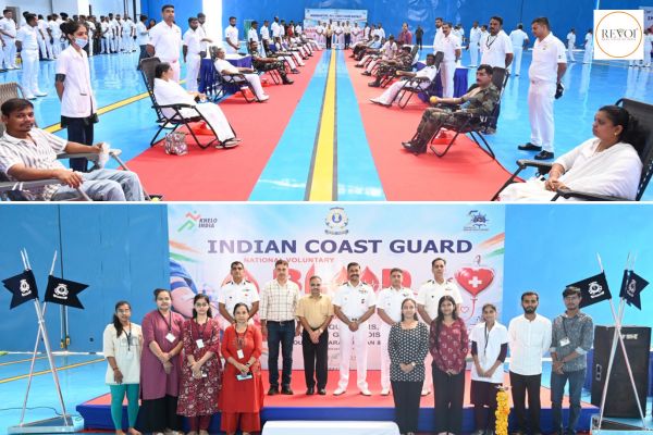 Blood donation camp organized by the Indian Coast Guard at Porbandar