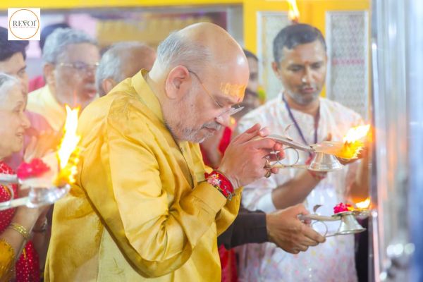 Foundation stone laying for an 81-foot-tall statue of Lord Shiva by Union Minister Amitbhai Shah